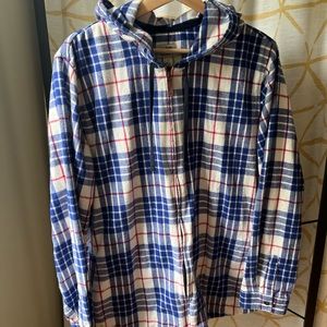 LL Bean Flannel Zip Top